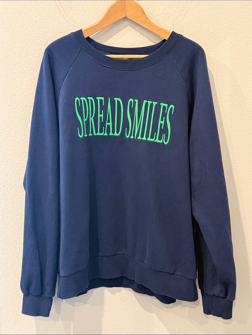 The Cuddle Collab Navy "Spread Smiles" Embroidered Sweatshirt Size XL